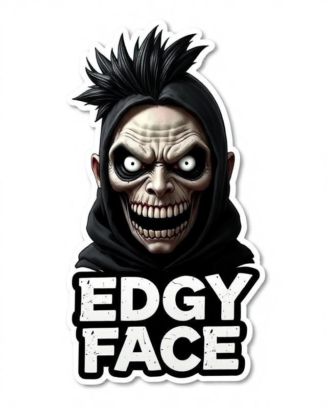 24 Edgy Face Multicolor Vinyl DTF Transfer Graphics 100% Royalty Free