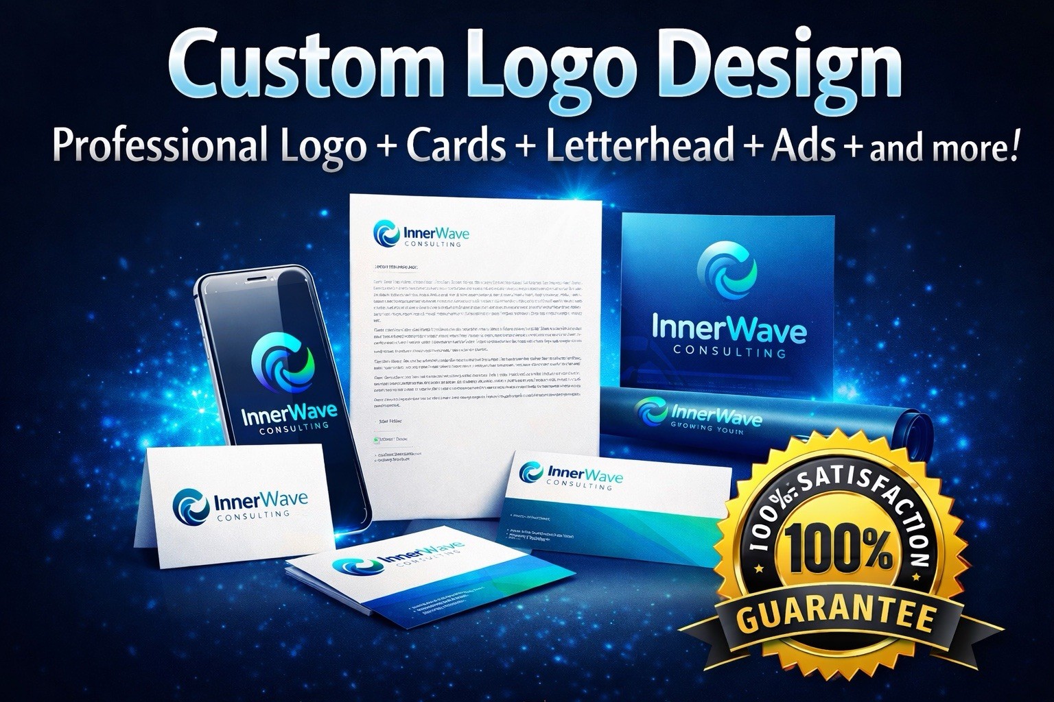 Custom Logo Design | Professional Business Logo + Branding, Cards, Letterhead