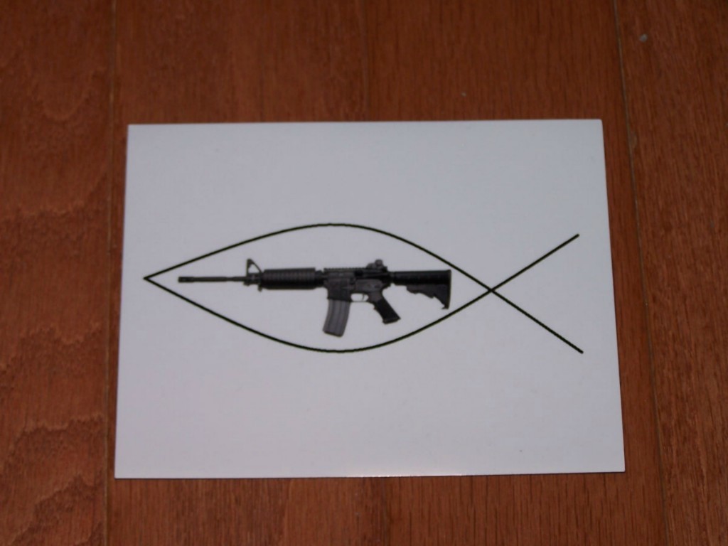 Jesus Fish / AR-15 «Bitter Clinger» Bumper Magnet 4 1/4″ x 5 1/2″