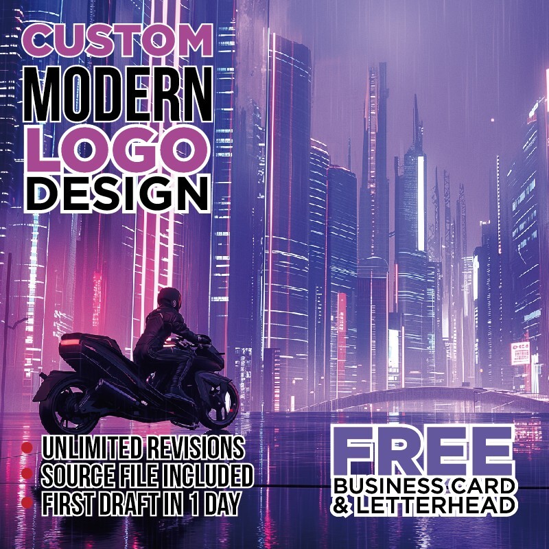CUSTOM MODERN LOGO DESIGN – PROFESSIONAL SERVICE! – FREE BUSINESS CARD!