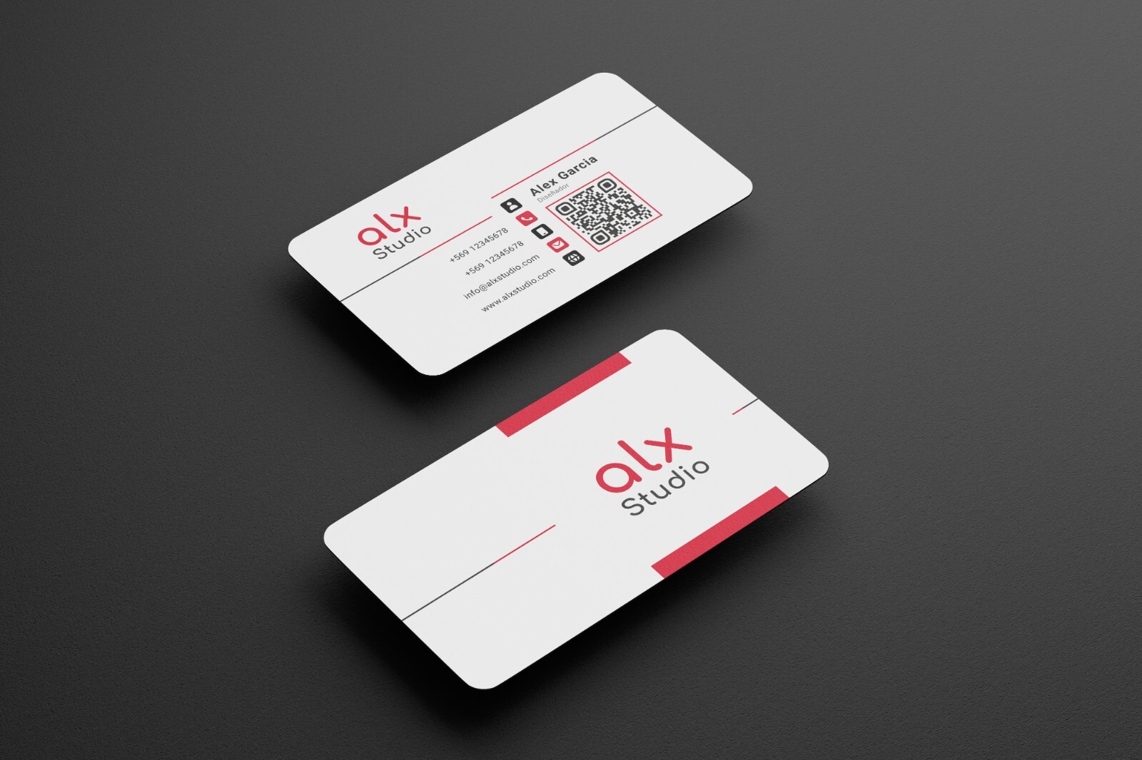 DIGITAL PRODUCT. Clean, modern white business card design