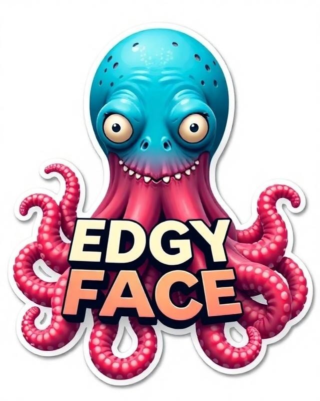 24 Edgy Face Multicolor Vinyl DTF Transfer Graphics 100% Royalty Free