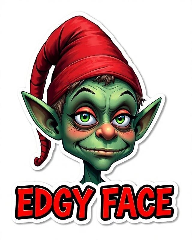 24 Edgy Face Multicolor Vinyl DTF Transfer Graphics 100% Royalty Free