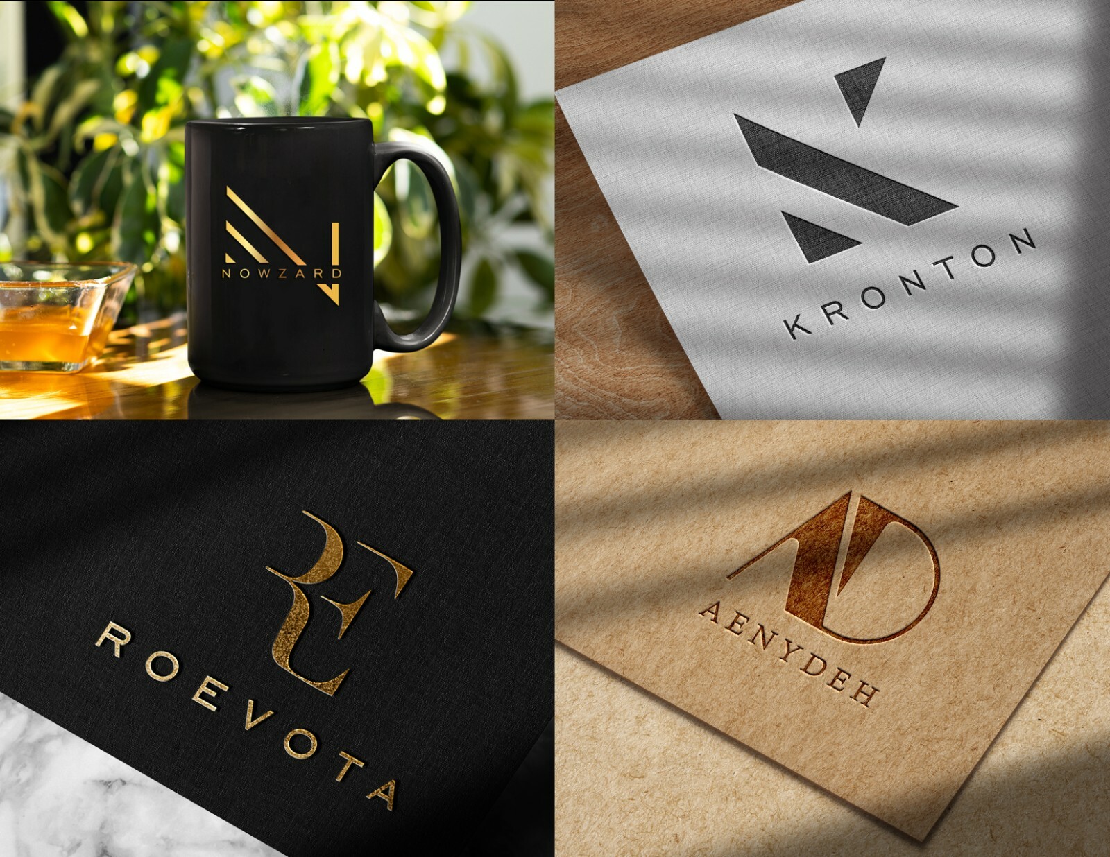 Modern minimalist signature monogram professional logo design and business card
