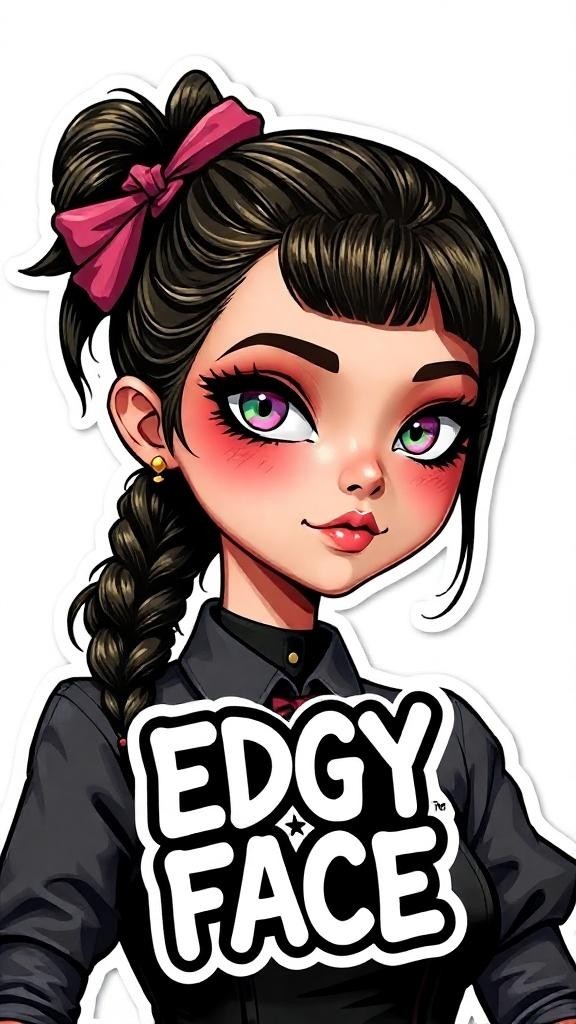 24 Edgy Face Multicolor Vinyl DTF Transfer Graphics 100% Royalty Free