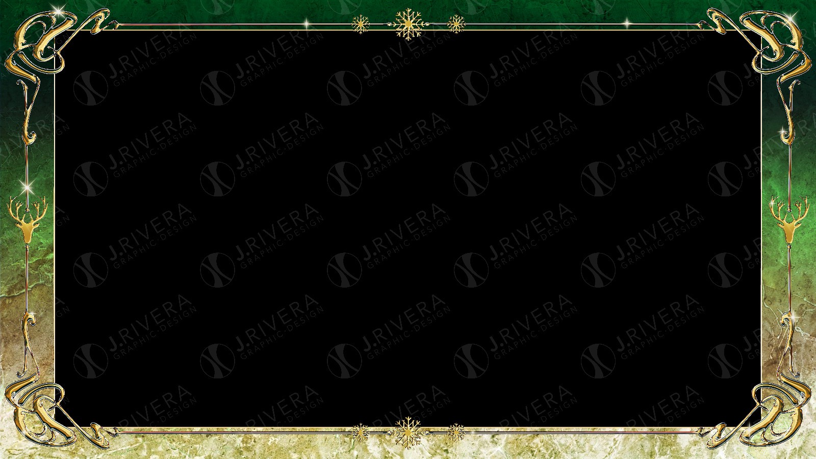 Christmas Themed Art Nouveau Style Static Overlay Frame for Streaming Twitch etc