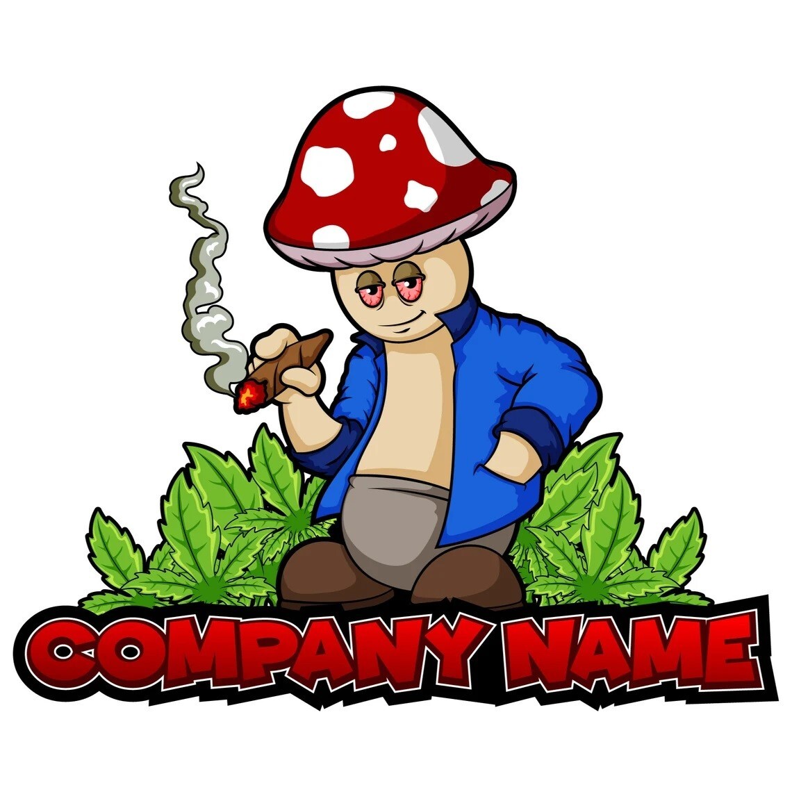 Custom Weed Cartoon Character Logo Design with Source file + Unlimited Revisions