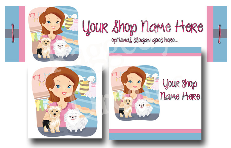 Ebay Store Billboard Banner Design & Matching Logo – Pet Shop Girl – Dog Clothes