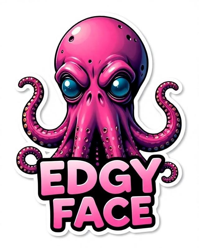 24 Edgy Face Multicolor Vinyl DTF Transfer Graphics 100% Royalty Free