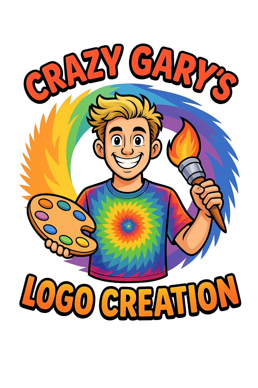 Crazy Gary’s PROFESSIONAL CUSTOM LOGO DESIGN – MASCOT LOGO – CARTOON LOGO