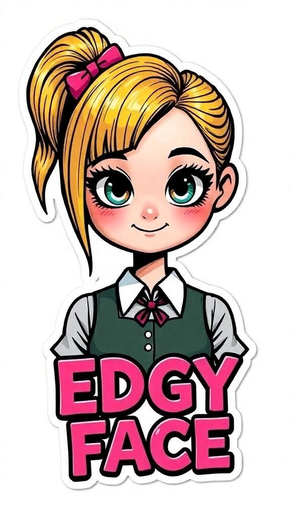 24 Edgy Face Multicolor Vinyl DTF Transfer Graphics 100% Royalty Free