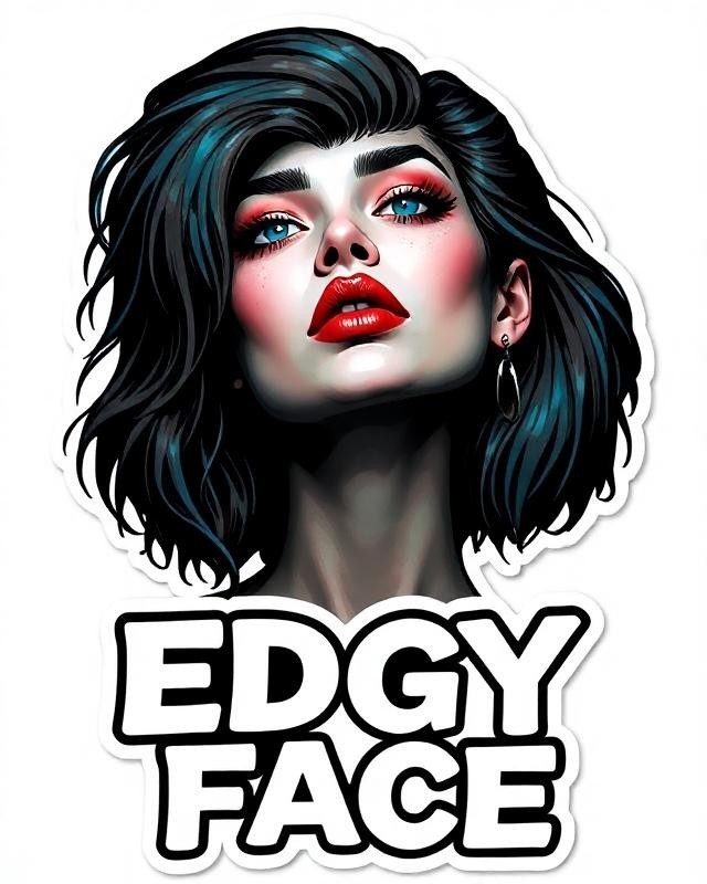 24 Edgy Face Multicolor Vinyl DTF Transfer Graphics 100% Royalty Free
