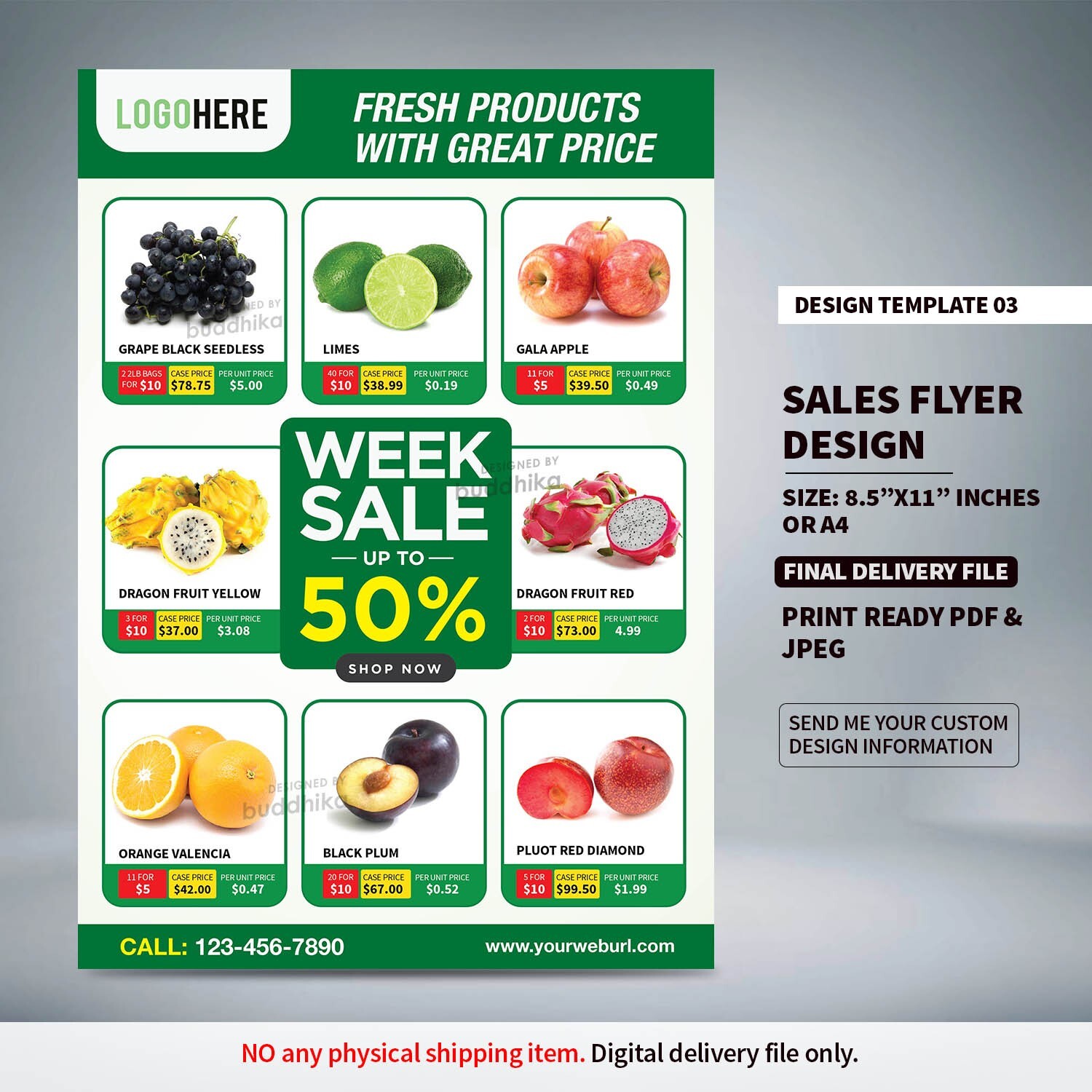 Sales Flyer Design 1 Side, JPG + Print Use pdf files. No Physical Item delivery