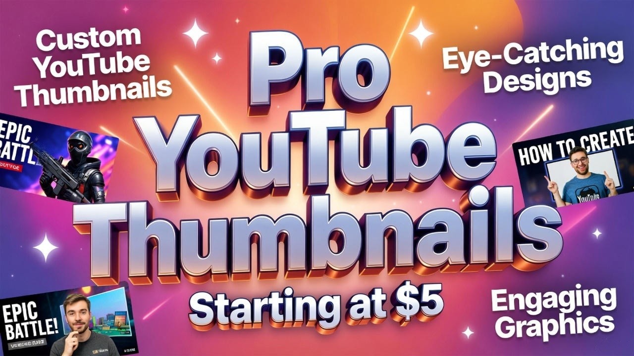 I will create eye catching YouTube thumbnail in 12 hours