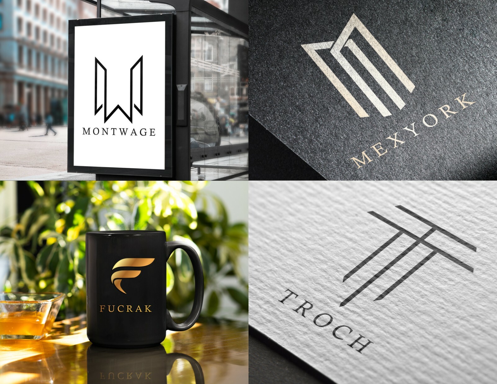 Modern minimalist signature monogram professional logo design and business card