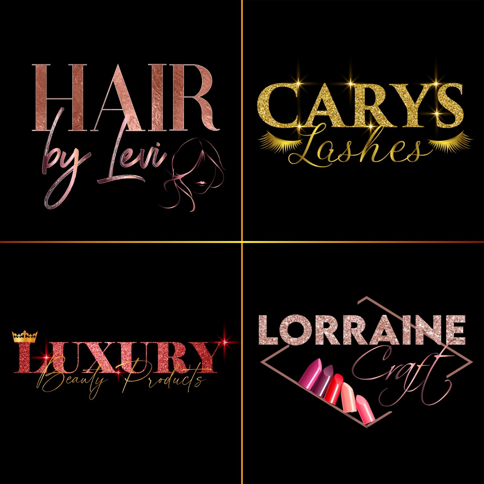 Luxury Glitter Custom Logo Design Unlimited Revisions Source Files