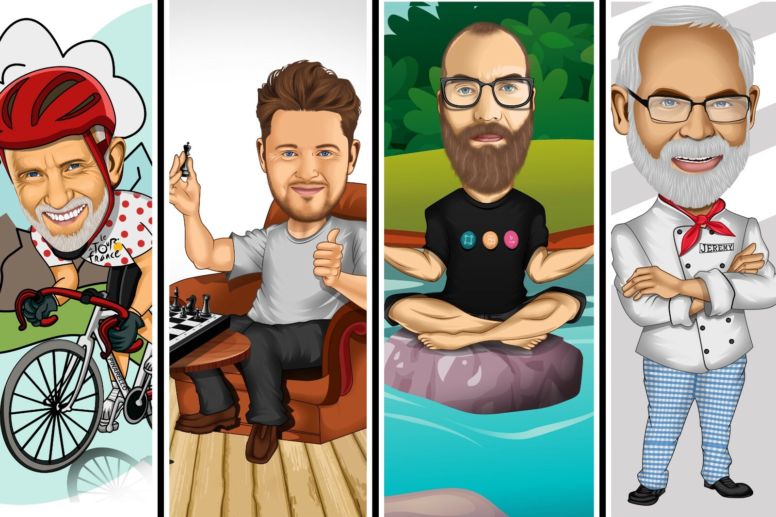 I will draw a custom cartoon portrait, cartoon caricature, avatar or logo for yo