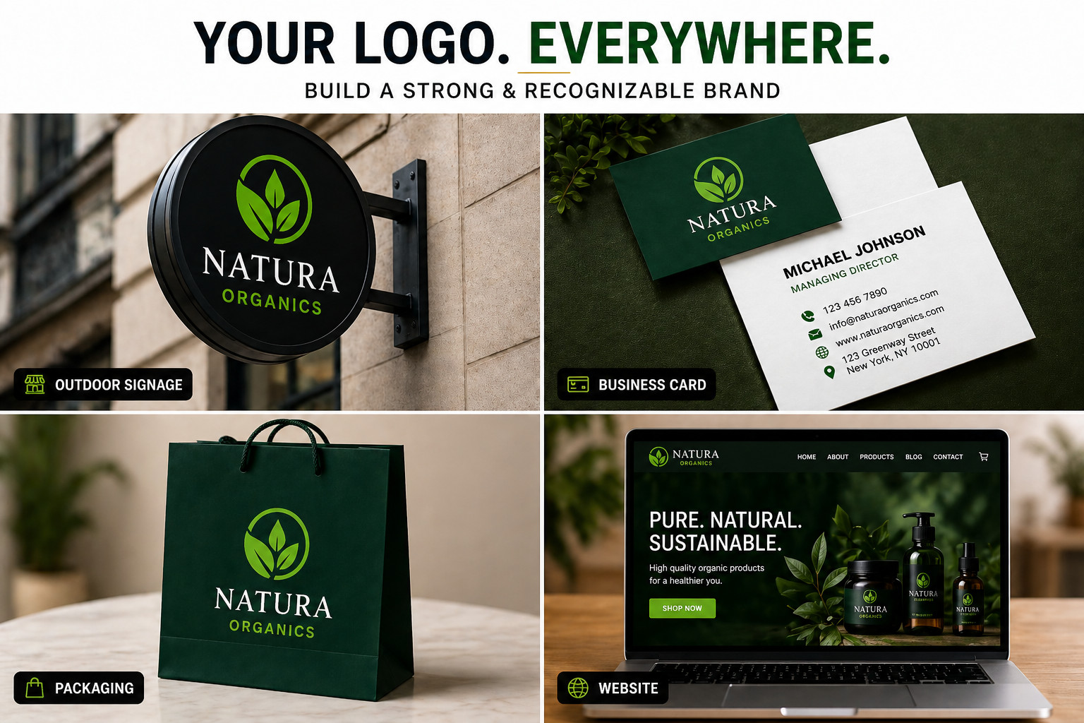 Custom Logo Design for Business | 3 Concepts + Brand Kit Modern Minimalist Logo