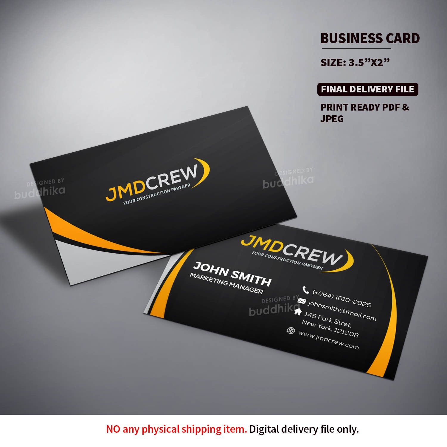 I will do Professional, Smart, Business Card Design, No Physical Item delivery.