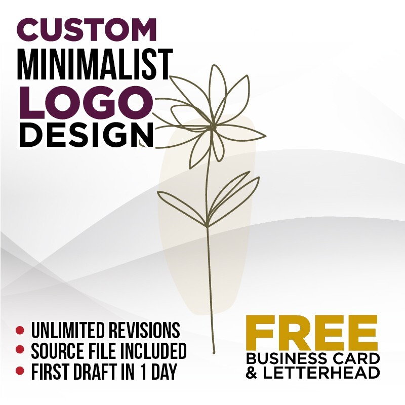 CUSTOM MINIMALIST LOGO DESIGN – PROFESSIONAL SERVICE! – FREE BUSINESS CARD!