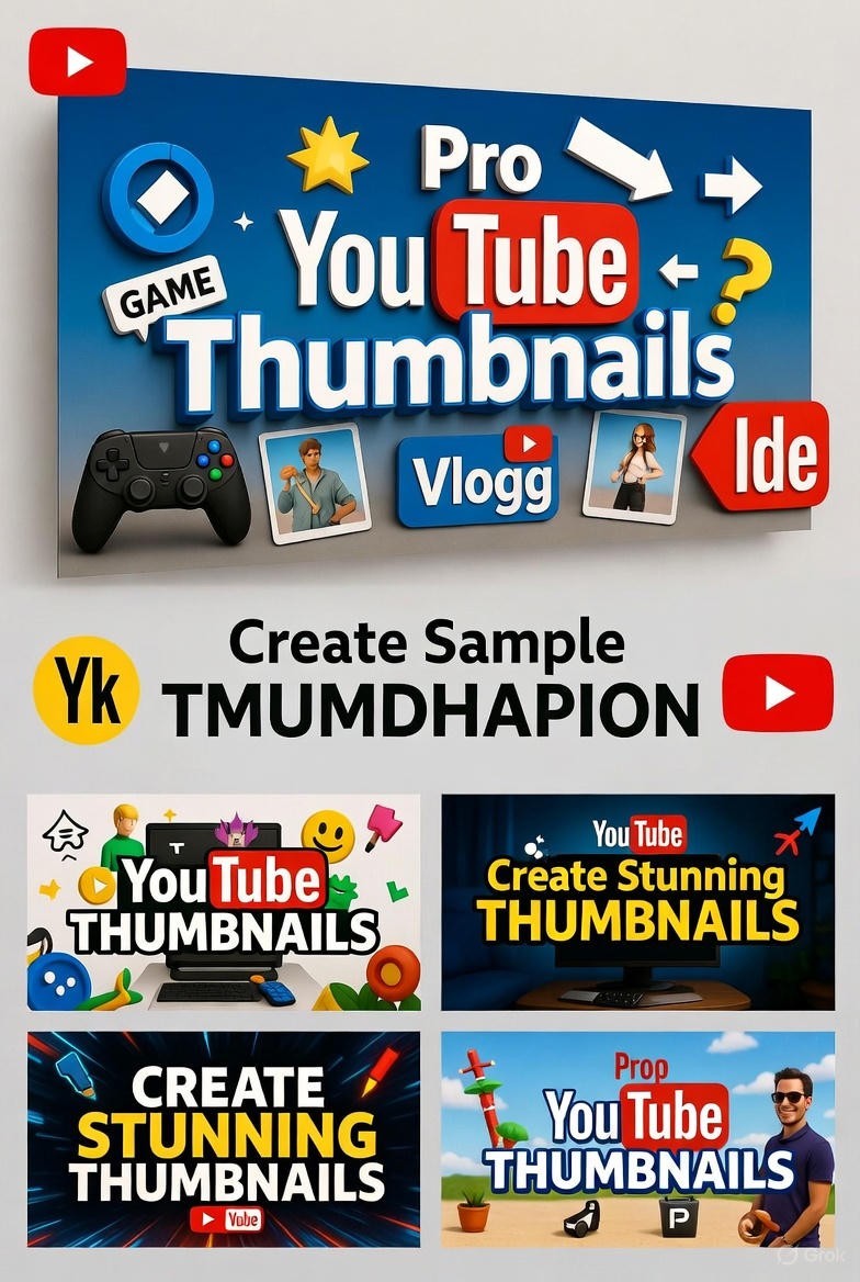 I will create eye catching YouTube thumbnail in 12 hours