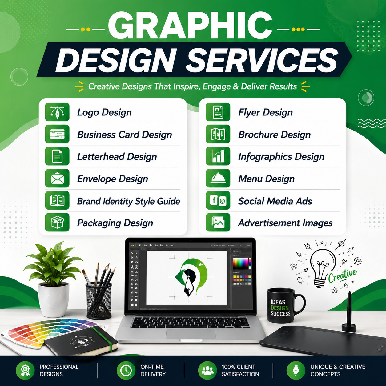 I Will Design Professional Logo, Flyer, Brochure & Social Media Posts
