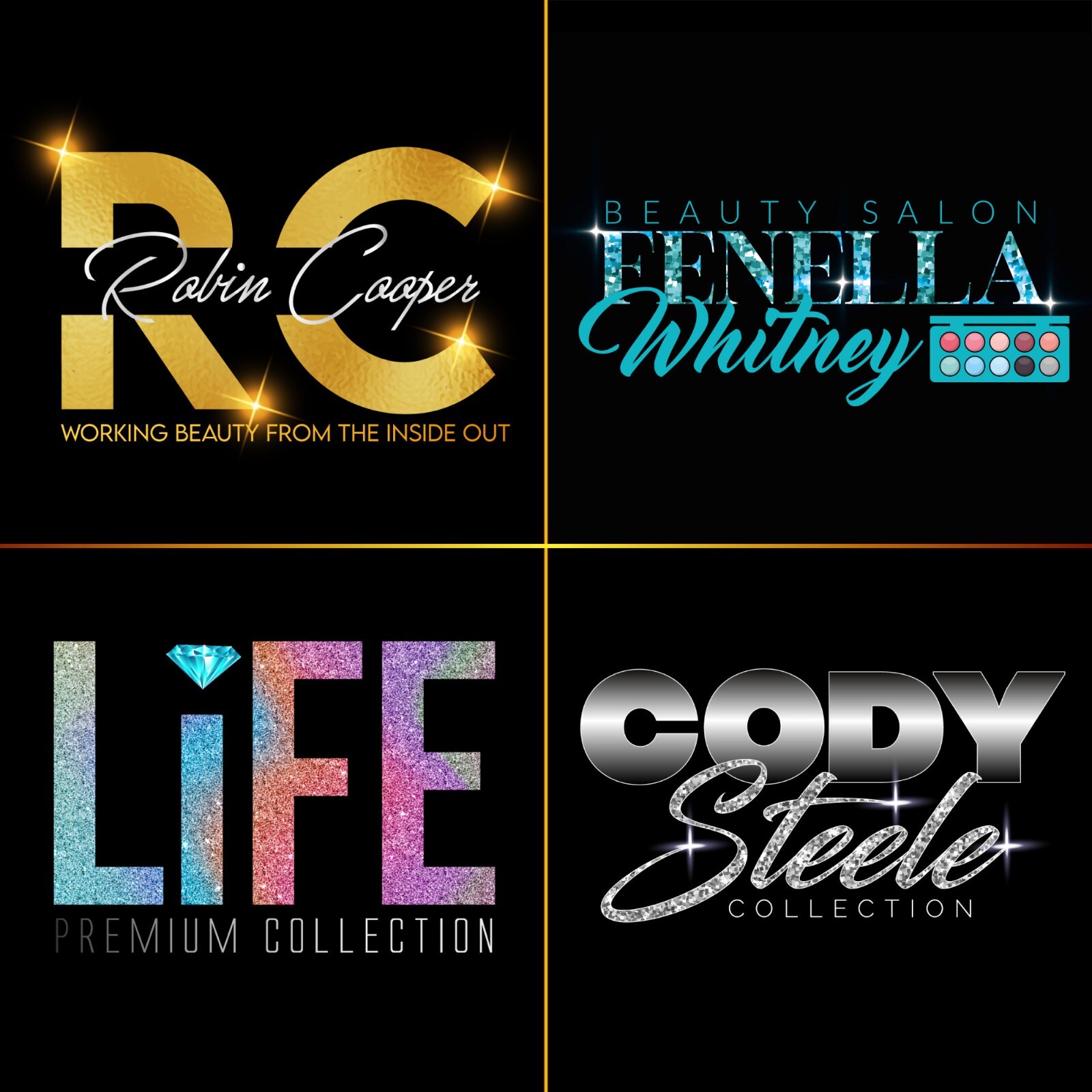 Luxury Glitter Custom Logo Design Unlimited Revisions Source Files