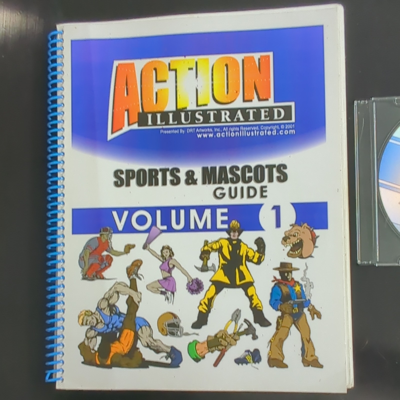 Action Illustrated Cartoon Logo Design Sports & Mascots Guide Volume 1 Book & CD