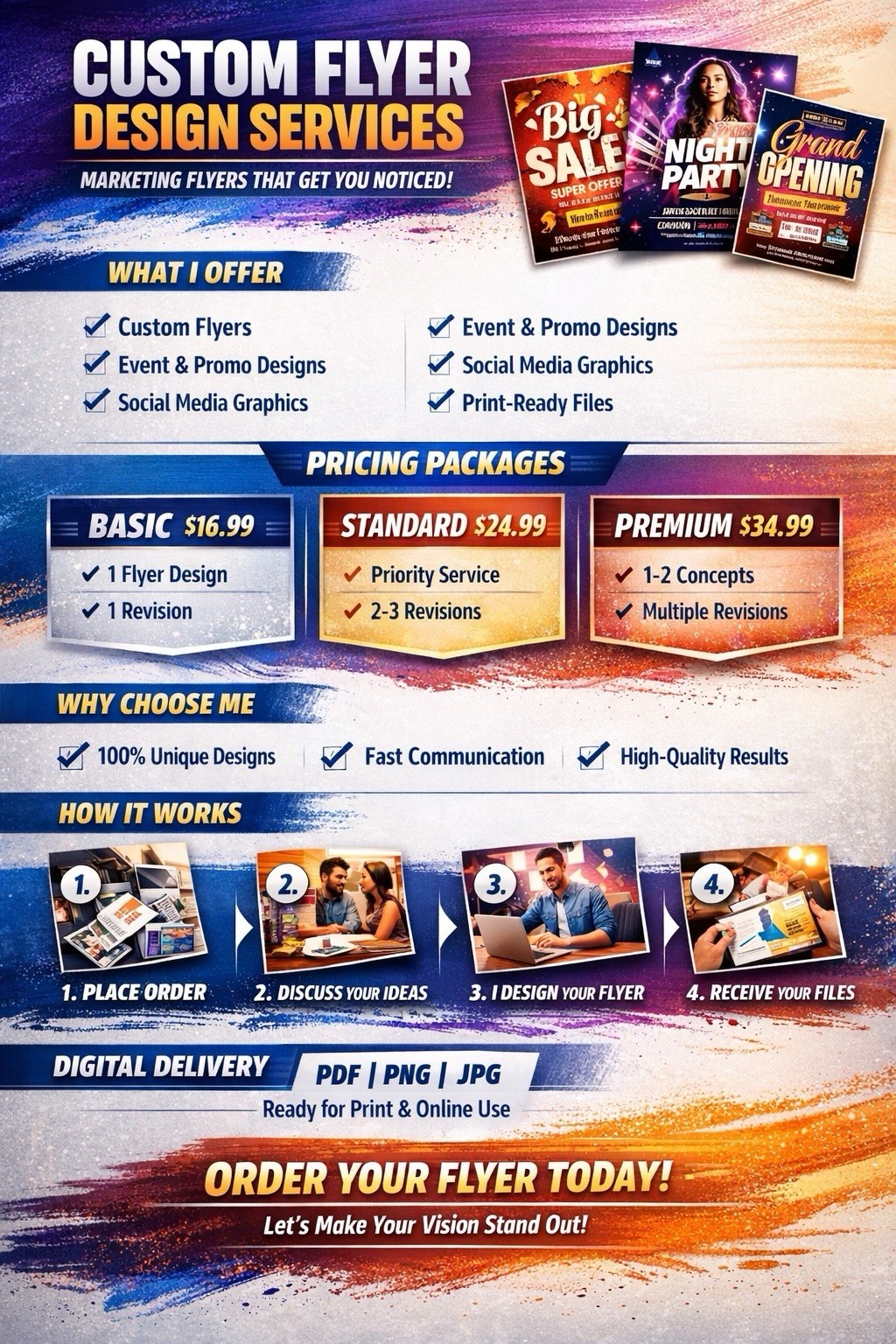 Custom Marketing Flyer Design Digital Download Only – Professional & High-Impact