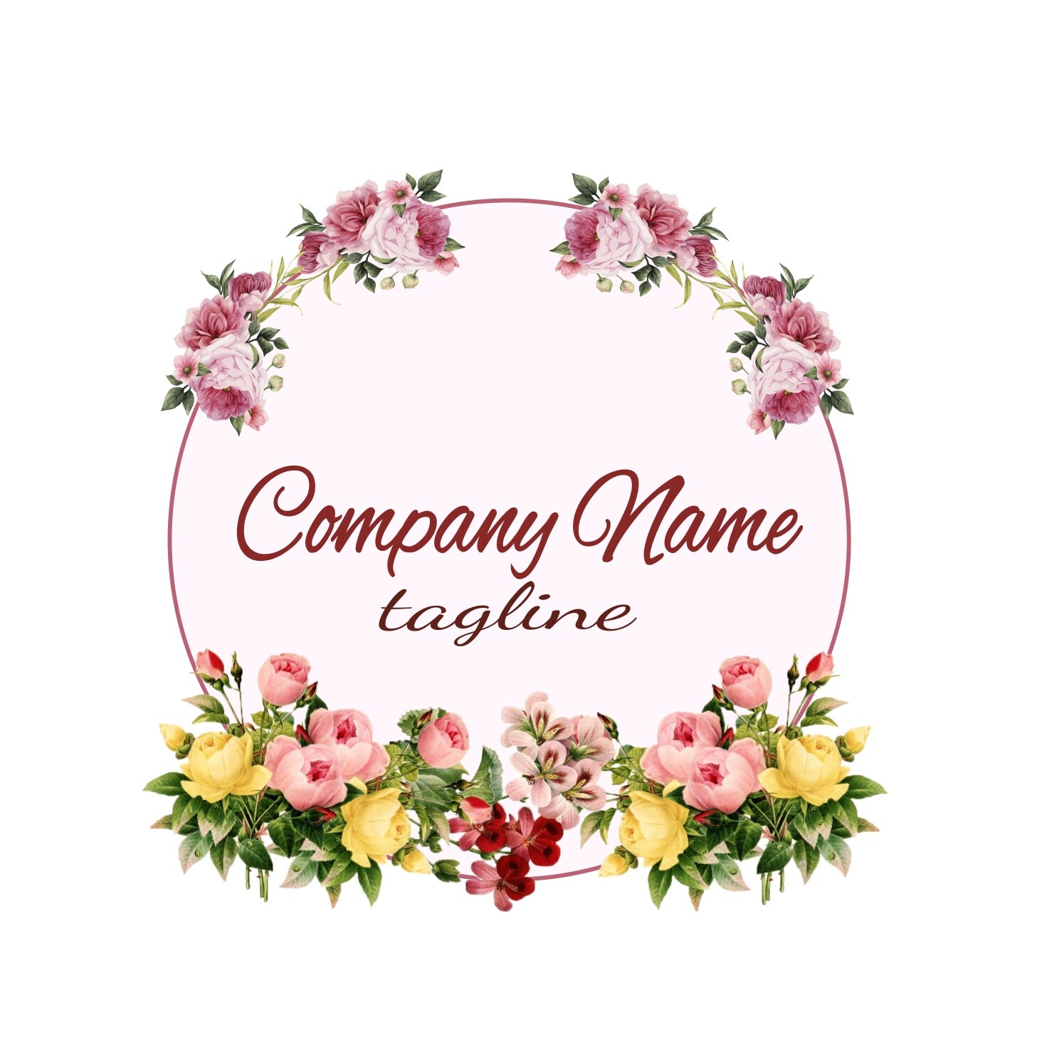 Premade Business Floral Logo Template Design for Flowers Shop Photography