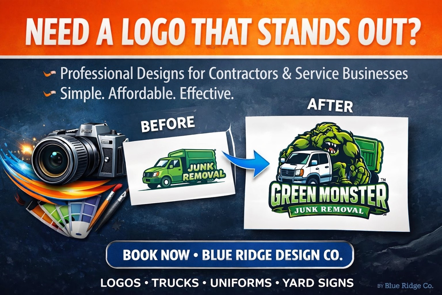 Blue Ridge Design Co. Professional Logo & Business Card Design, 3 Revisions